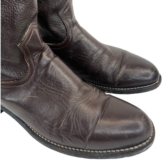 Pecos Bill Men’s Dark Brown Roper Western Cowboy Boots - Picture 10 of 16